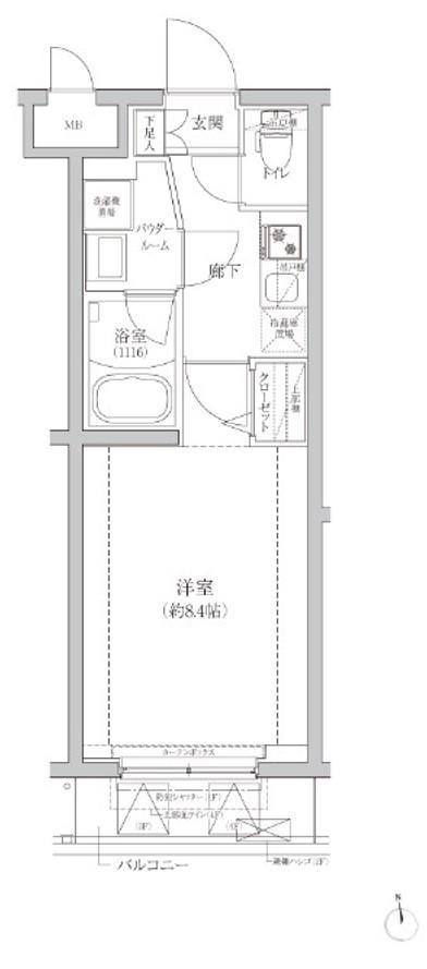 RELUXIA三宿池尻 リルシア三宿池尻(1K/1階)の間取り写真