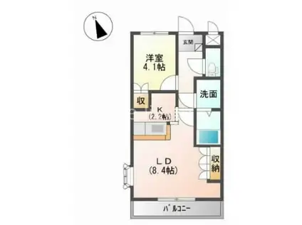 COMFORCE橋本(1LDK/2階)の間取り写真