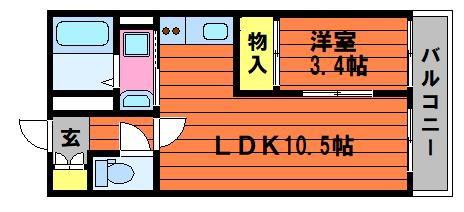 フォレストコート(1LDK/6階)の間取り写真