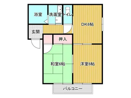 シャーメゾン北新町(2DK/1階)の間取り写真