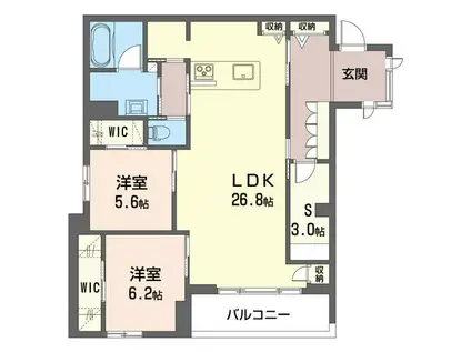 フォルモーサ 301(2SLDK/3階)の間取り写真
