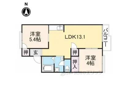 ハイタウニィ(2LDK/2階)の間取り写真
