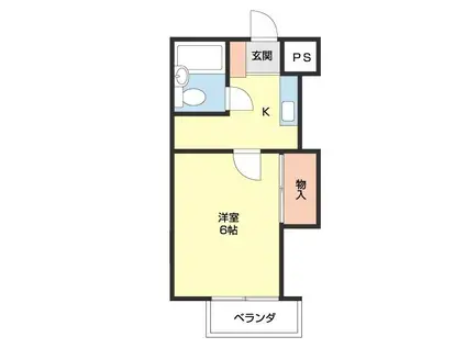 コーポメルヘン(1K/2階)の間取り写真