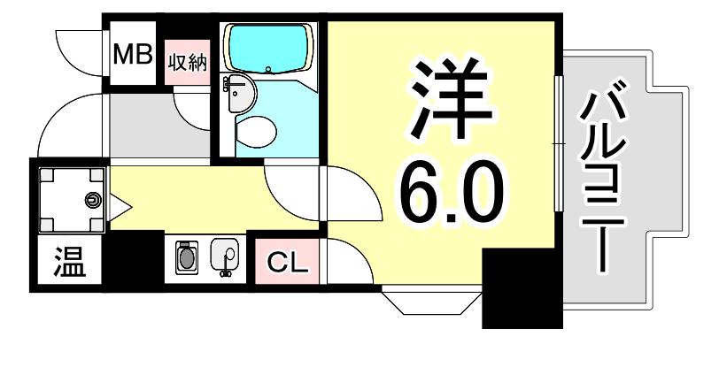 EPTA神戸祇園(1K/6階)の間取り写真