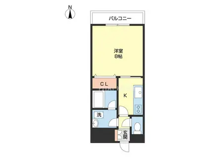 ルトラン和歌山(1K/1階)の間取り写真