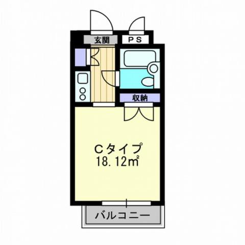 アルファ枝川(1K/3階)の間取り写真
