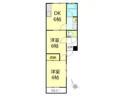 第2コーポふじ(2DK/1階)の間取り写真