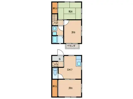 アーバン旭C(3DK/1階)の間取り写真