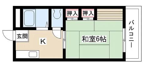 Sハイツ(1K/4階)の間取り写真