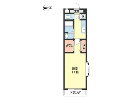 メゾン山水III(1K/2階)の間取り写真