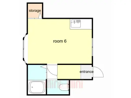 ハートピア山手(ワンルーム/2階)の間取り写真