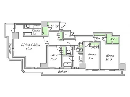 アートアルテール(3LDK/24階)の間取り写真