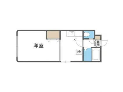 プロミストランド(1DK/1階)の間取り写真