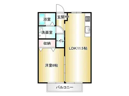 エクレールブロッサム楽市(1LDK/2階)の間取り写真