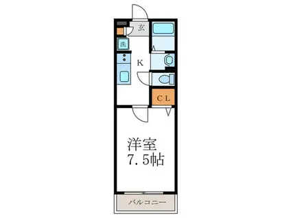 エミネンス西京極(1K/1階)の間取り写真