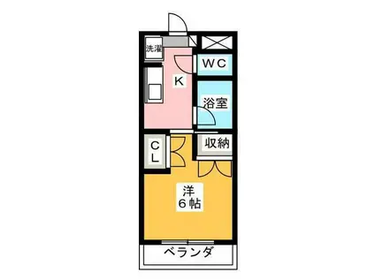 マンションLEE II棟(1K/3階)の間取り写真