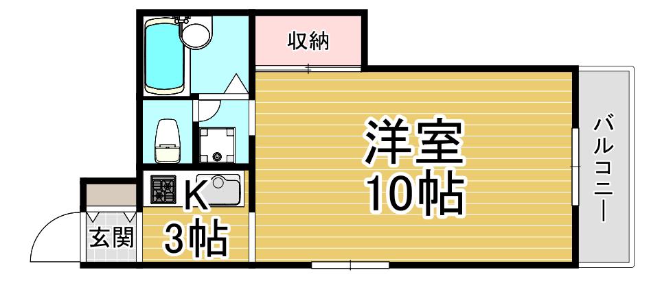 サンハイツ香枦園(1K/2階)の間取り写真