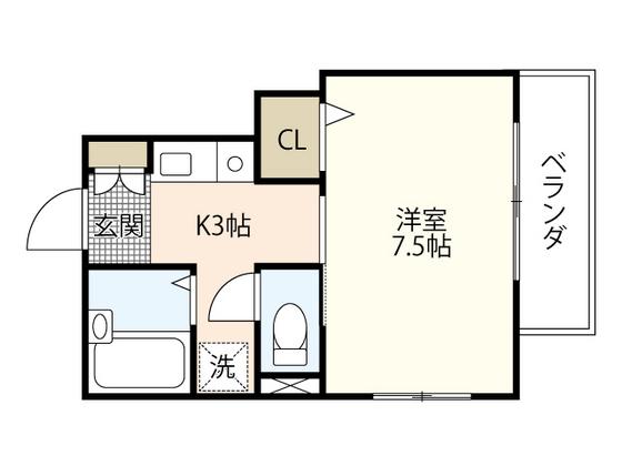 アイビル(1K/3階)の間取り写真