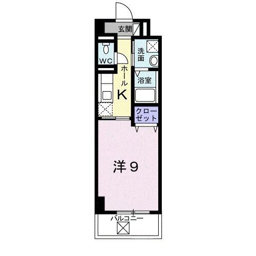 ノーサイド立葉(1K/7階)の間取り写真