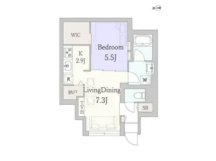 GRANDUO代沢3(1LDK/1階)の間取り写真