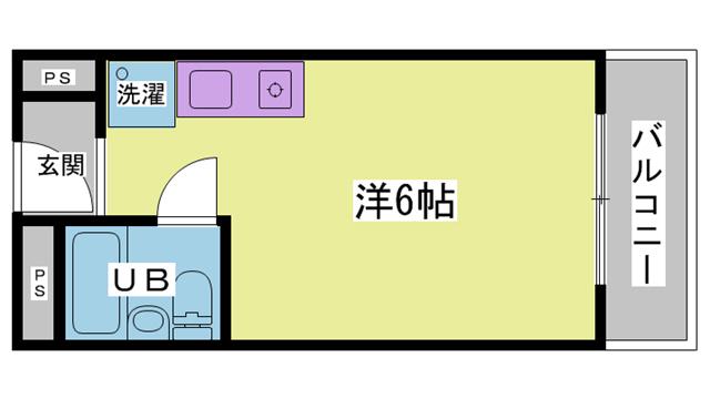 カサベラ神戸(ワンルーム/7階)の間取り写真