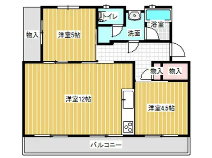 ヴィラナリー千代田 10号棟(2LDK/1階)の間取り写真