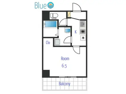 LA・PLAGE II(1K/6階)の間取り写真