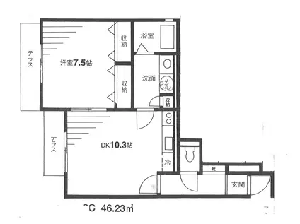 アビタシオン アン(1LDK/1階)の間取り写真
