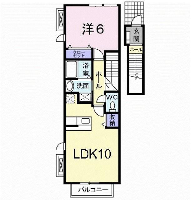 サン・フィールド IIB(1LDK/2階)の間取り写真
