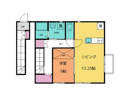 メゾンカセ・SK-II(1LDK/2階)の間取り写真