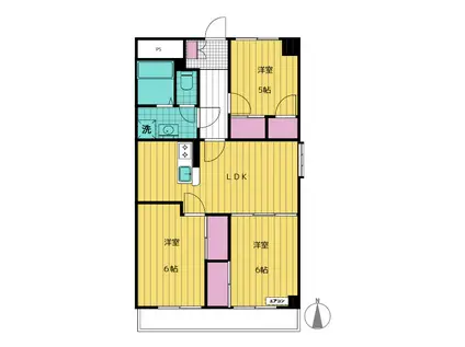マリンスクエア(3LDK/3階)の間取り写真