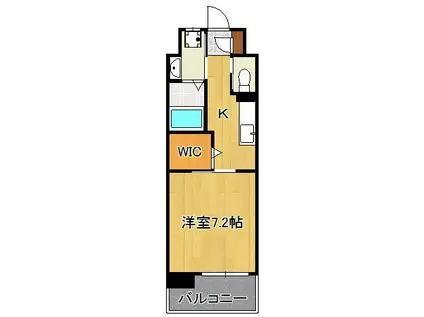 ウイングス重住(1K/6階)の間取り写真