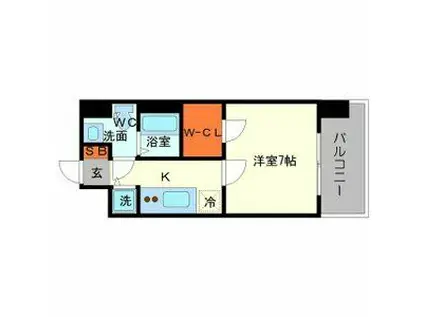 TS SQUARE大阪城(1K/11階)の間取り写真