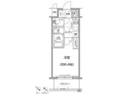 エスリード神戸兵庫駅アクアヴィラ(1K/7階)の間取り写真