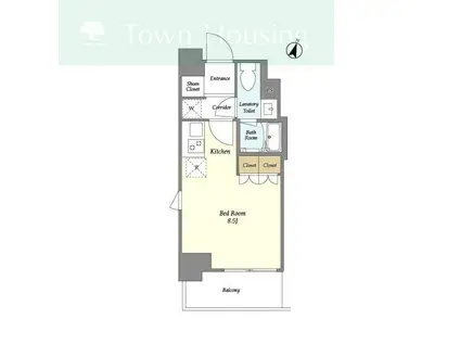 BPRレジデンス船橋本町(ワンルーム/5階)の間取り写真