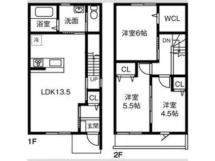 アベニール当知(3LDK/1階)の間取り写真