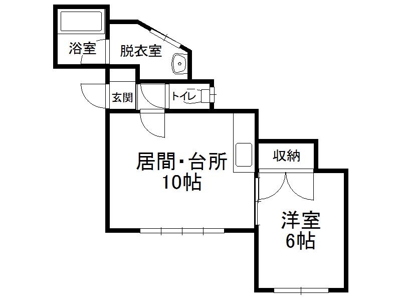 ピースフルタウンフェアリ(1LDK/1階)の間取り写真