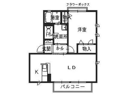 ベル・グラース(1LDK/2階)の間取り写真