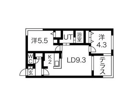 ソリーゾ豊平公園 (2LDK/2階)の間取り写真