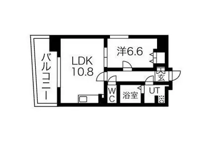 LA FACADE ラ・ファサード(1LDK/9階)の間取り写真