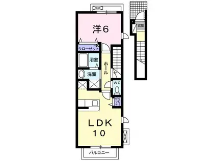 ブライト ヒル(1LDK/2階)の間取り写真