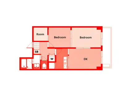 ランドワールド中川9号館(2SDK/6階)の間取り写真