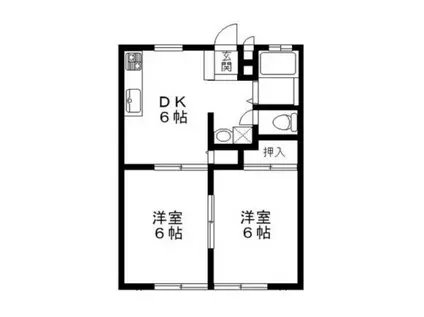 メゾン今泉(2DK/2階)の間取り写真