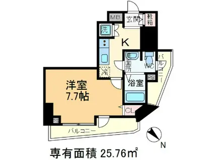 XEBEC滝野川(1K/7階)の間取り写真