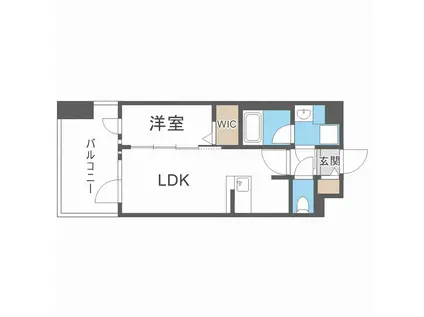 グランフォーレ千早マークスクエアイーストウイング(1LDK/14階)の間取り写真