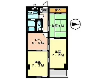 エステイタスAS-17(2LDK/6階)の間取り写真
