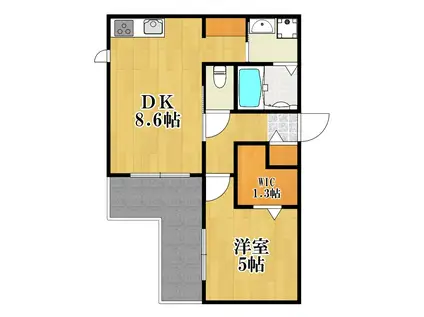 ヘーベルメゾン壱番館(1DK/1階)の間取り写真