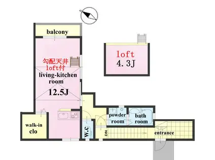 WOODY HOUSE -ウッディーハウスー東瑞江2丁目(ワンルーム/2階)の間取り写真