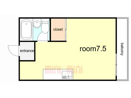 ロイヤル石井(ワンルーム/5階)の間取り写真