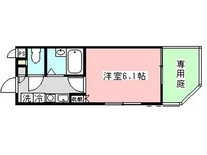 メゾンT2(1K/1階)の間取り写真